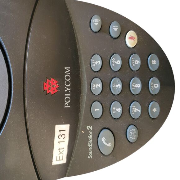 Polycom SoundStation 2 Conference Phone 2201-15100-601 w Wall Module + Cords - Picture 2 of 6